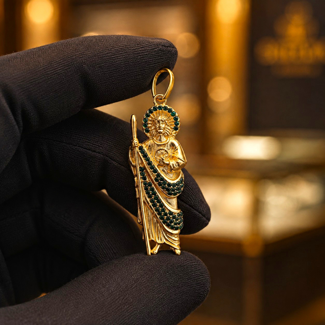 18k Stamped Yellow Gold Plated Religious Saint Judas Charm Pendant S.steel