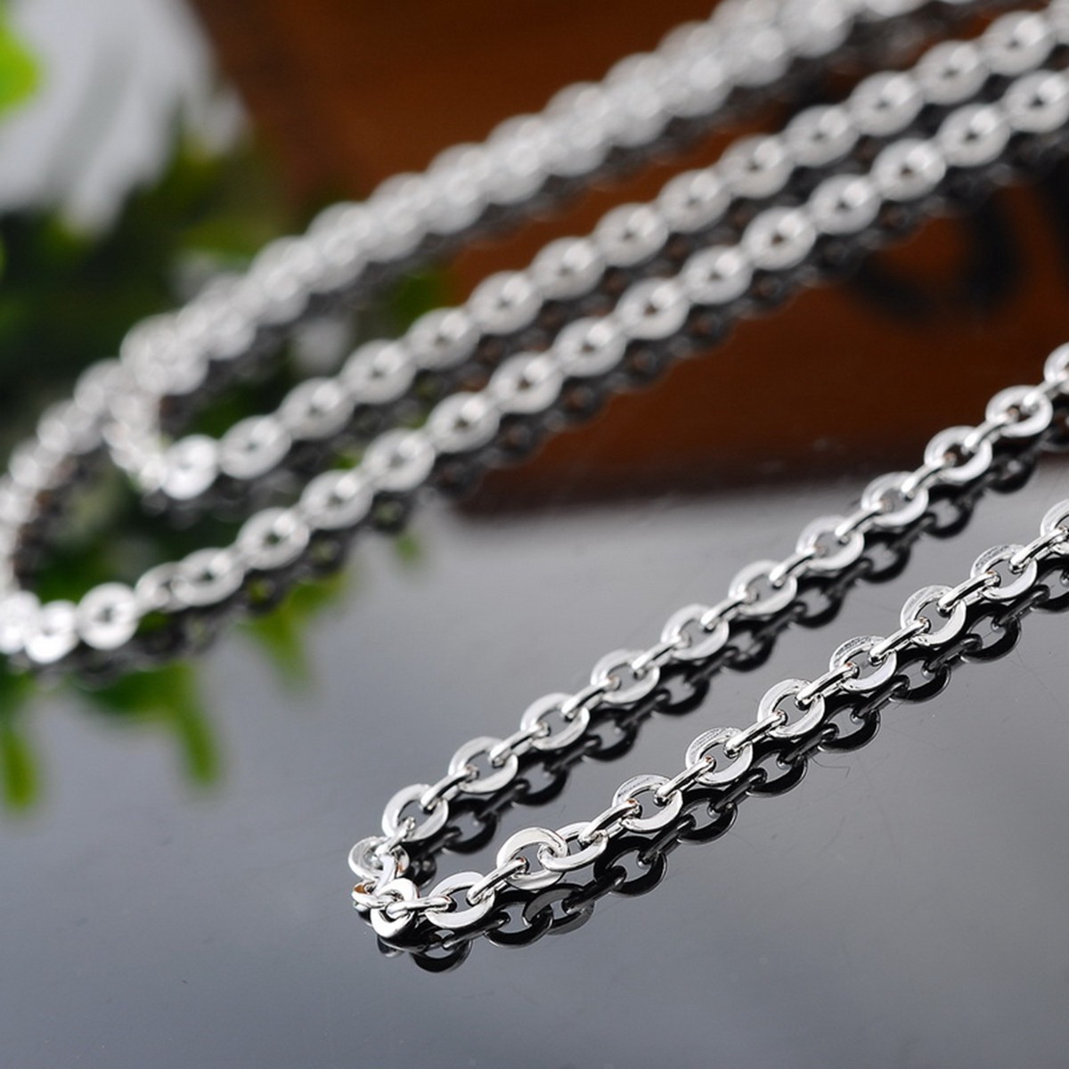 Stainless Steel 23 5/8 (60cm) Inch 2.5 mm link cable Chain Necklace