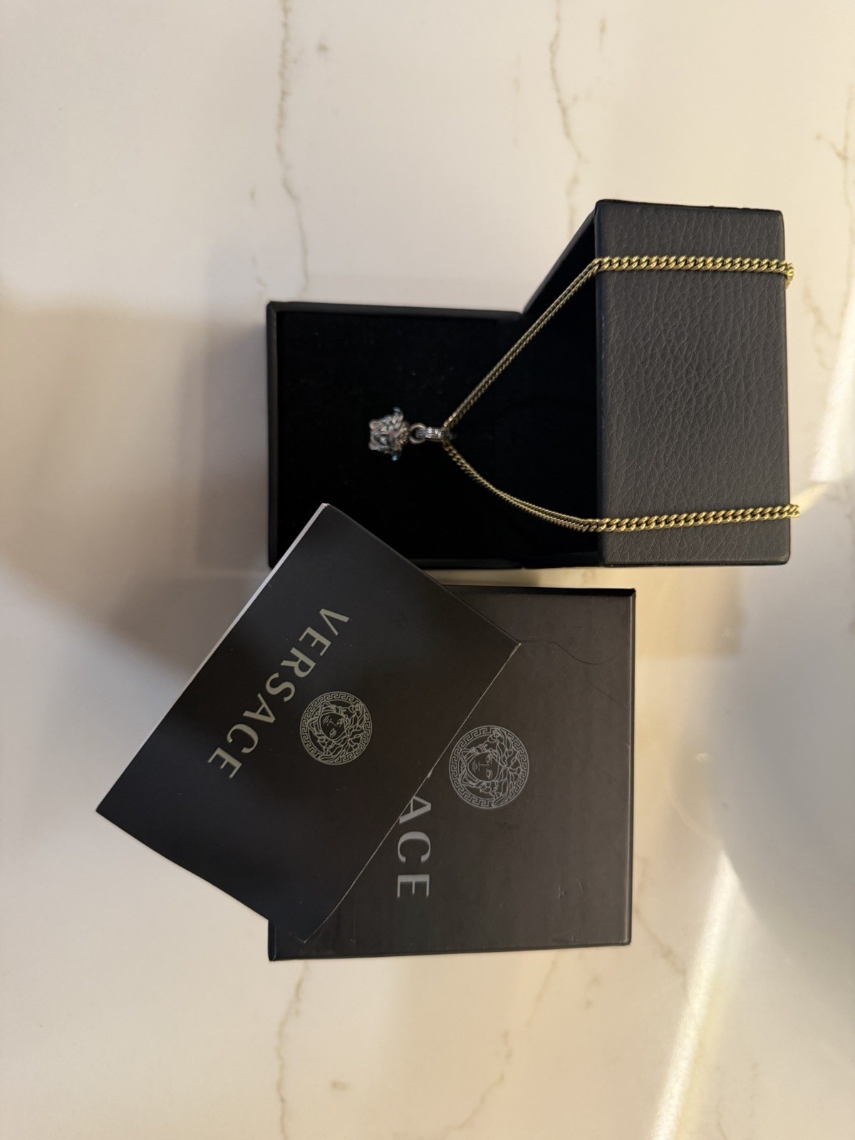 Versace Medusa Pendant Necklace – Silver And Gold