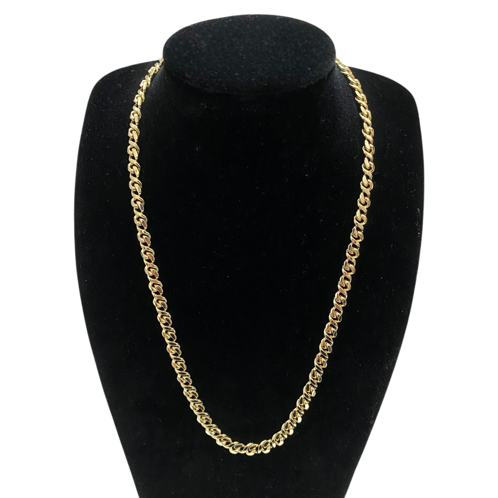 18K Yellow Gold Filled Cuban Link Chain 20″ 6mm Semi Flat Curb Necklace Unisex
