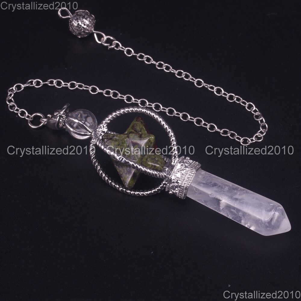 Natural Gemstones Merkaba Pendulum Healing Crystal Pointed Reiki Chakra Pendant
