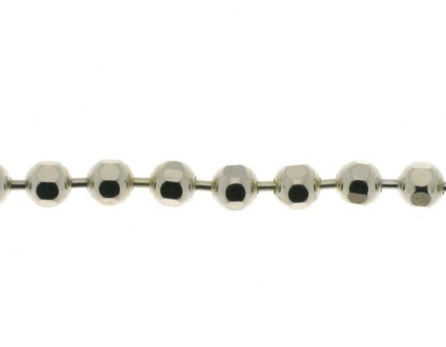 Diamond Cut Bead Chain – 2.2mm (Necklace,Bracelet,Anklet) – Sterling Silver [TN]