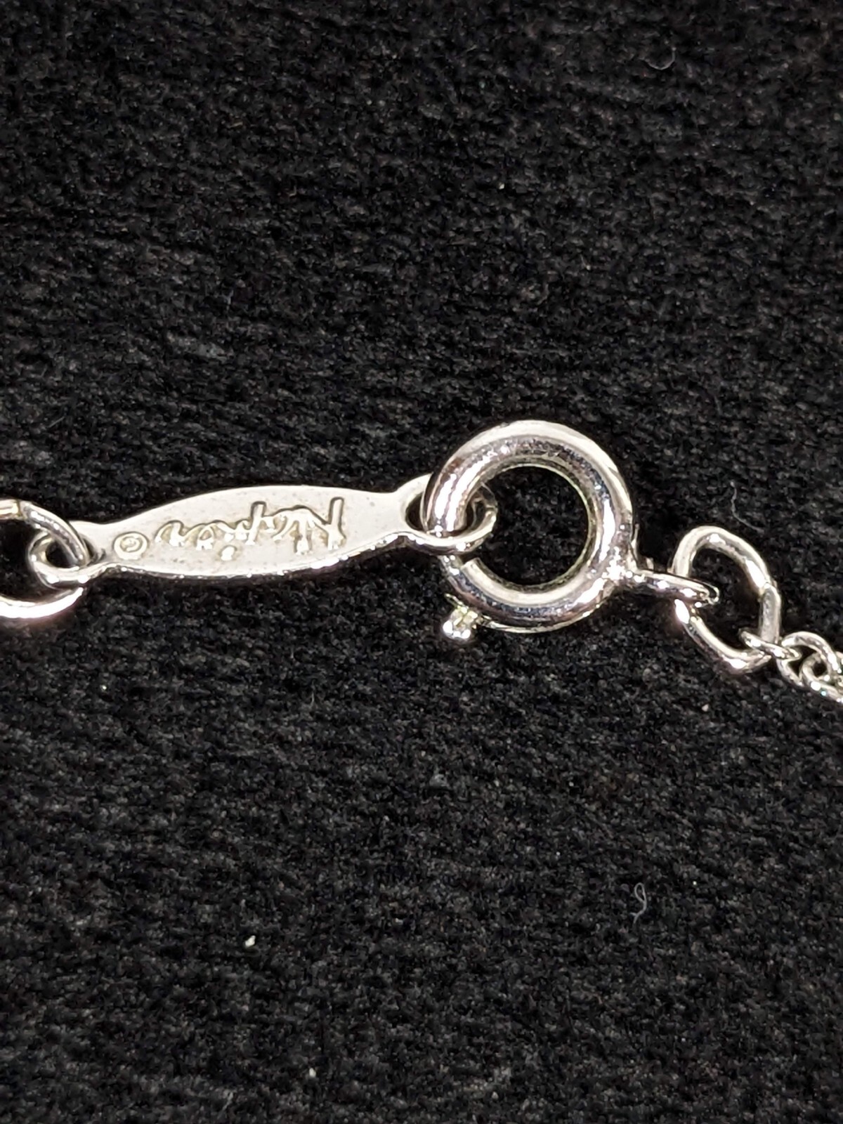 Vintage Napier Silver Tone Open Work Oval Station Chain Choker Necklace 15 in