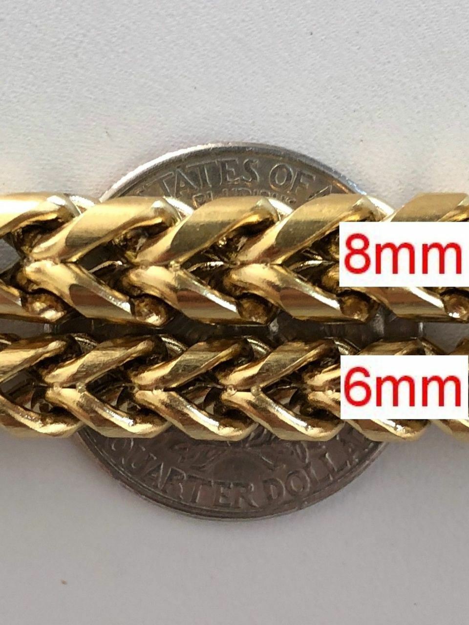 Cadena FRANCO para Hombre Acero Inoxidable Bañado en Oro de 14K LA MEJOR CALIDAD