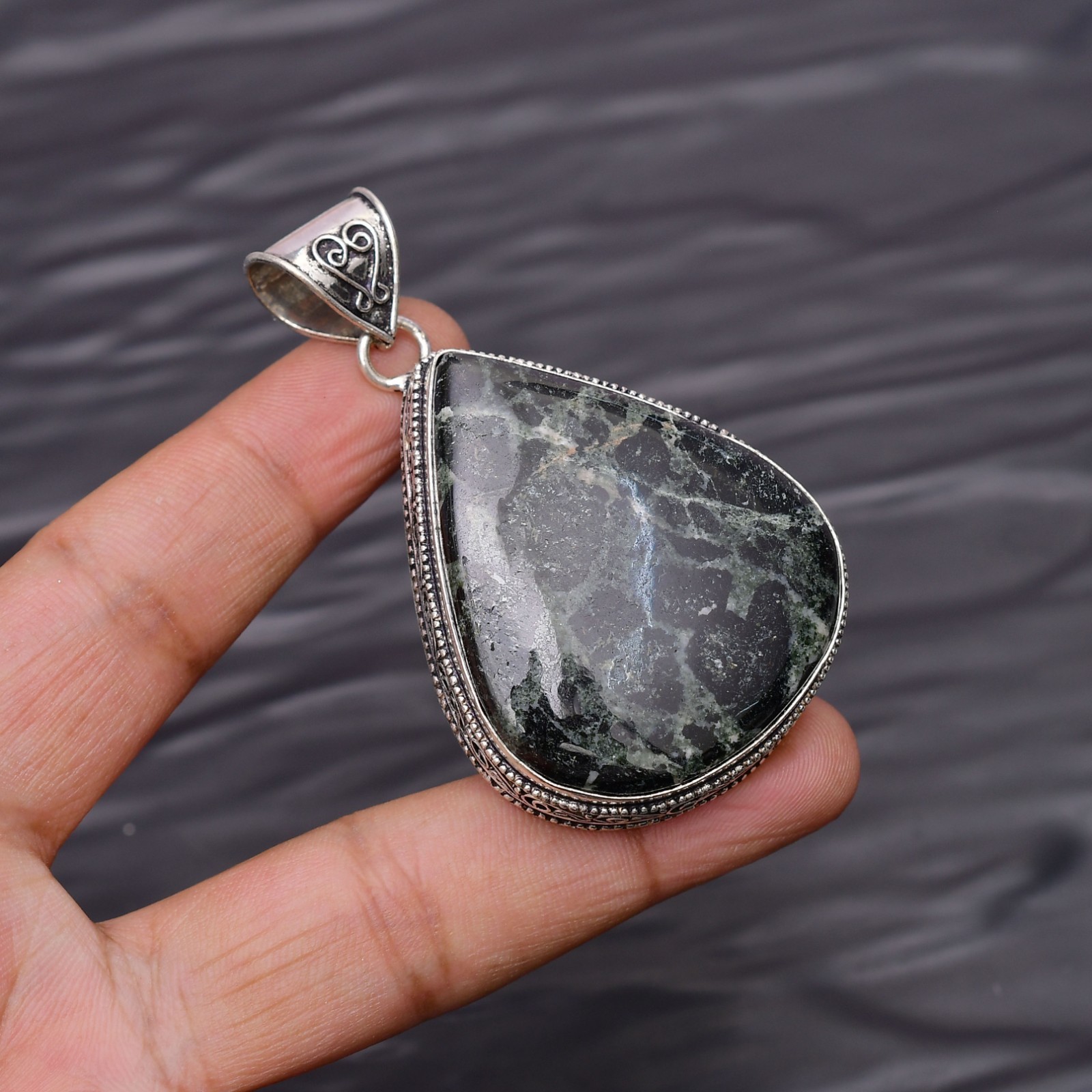 Kambaba Jasper Gemstone 925 Sterling Silver Jewelry Pendant 2.51″
