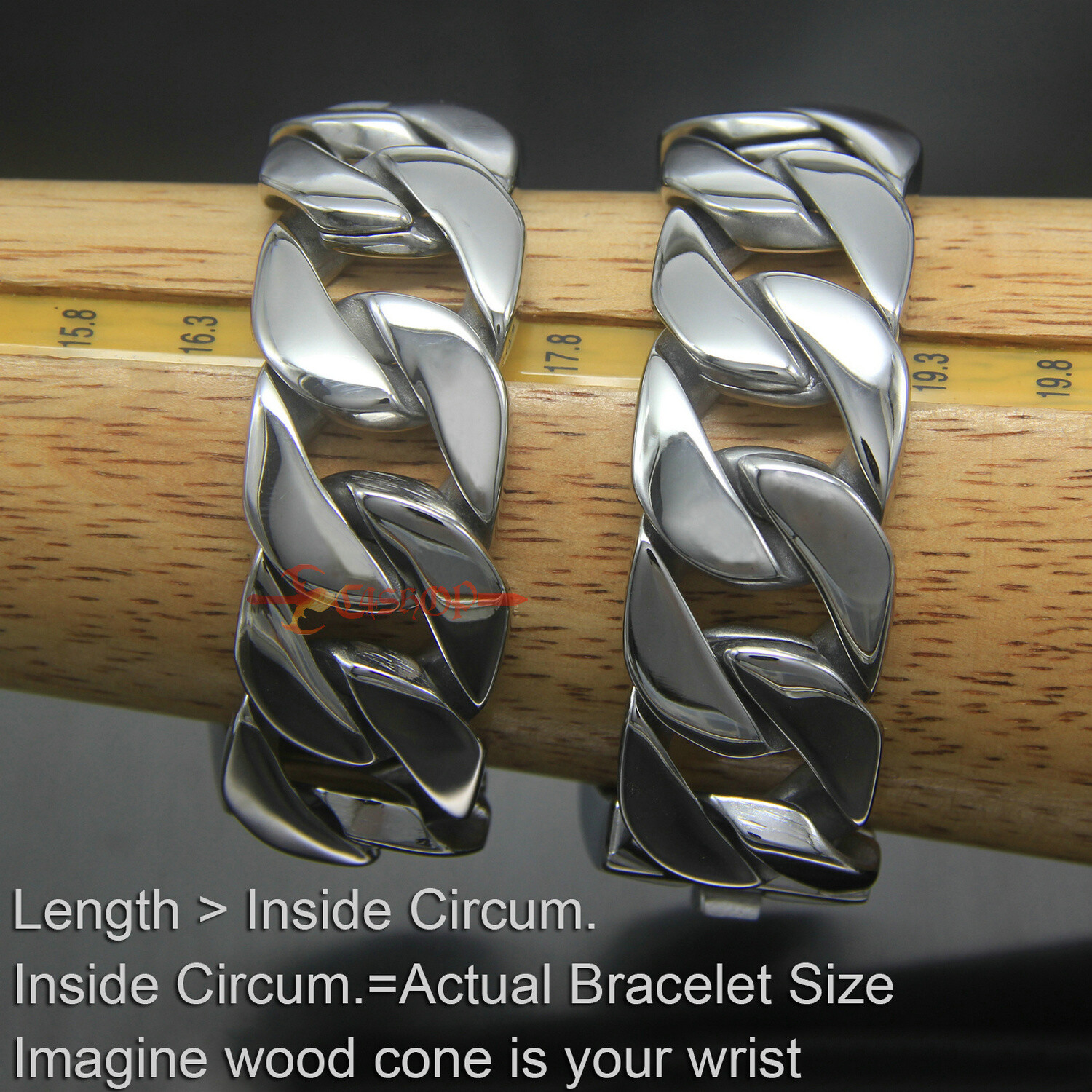 Men’s Thick Heavy Chain Stainless Steel Cuban Link Necklace Bracelet 20/24/31mm