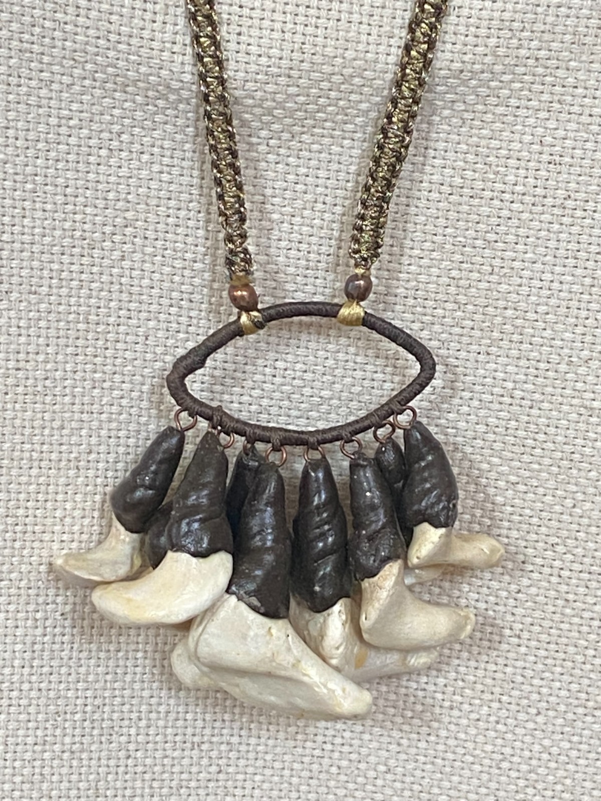 Statement Necklace with Clay & Natural Coral Charms – Handmade Boho Jewelry