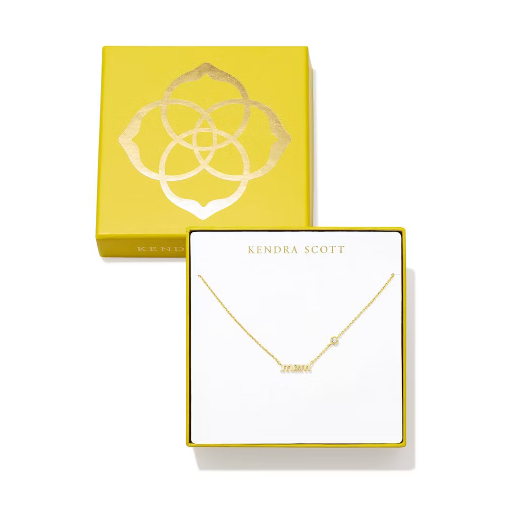 Kendra Scott Mom Metal Pendant Necklace – Gold/White One Size