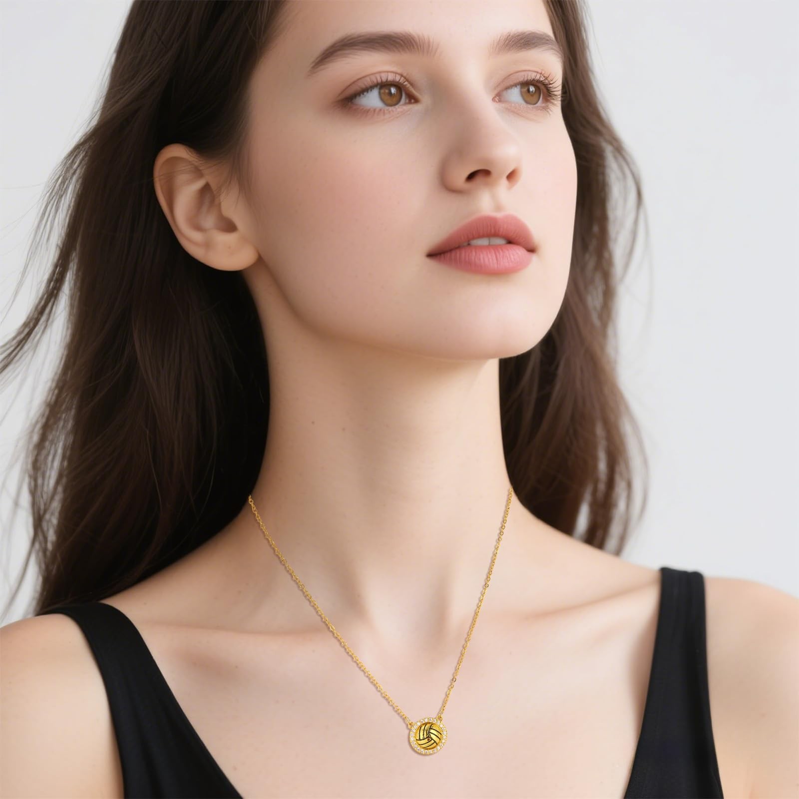 Sports Necklace, Stylish Gold Sports Theme Pendant Necklace with Card Dainty …
