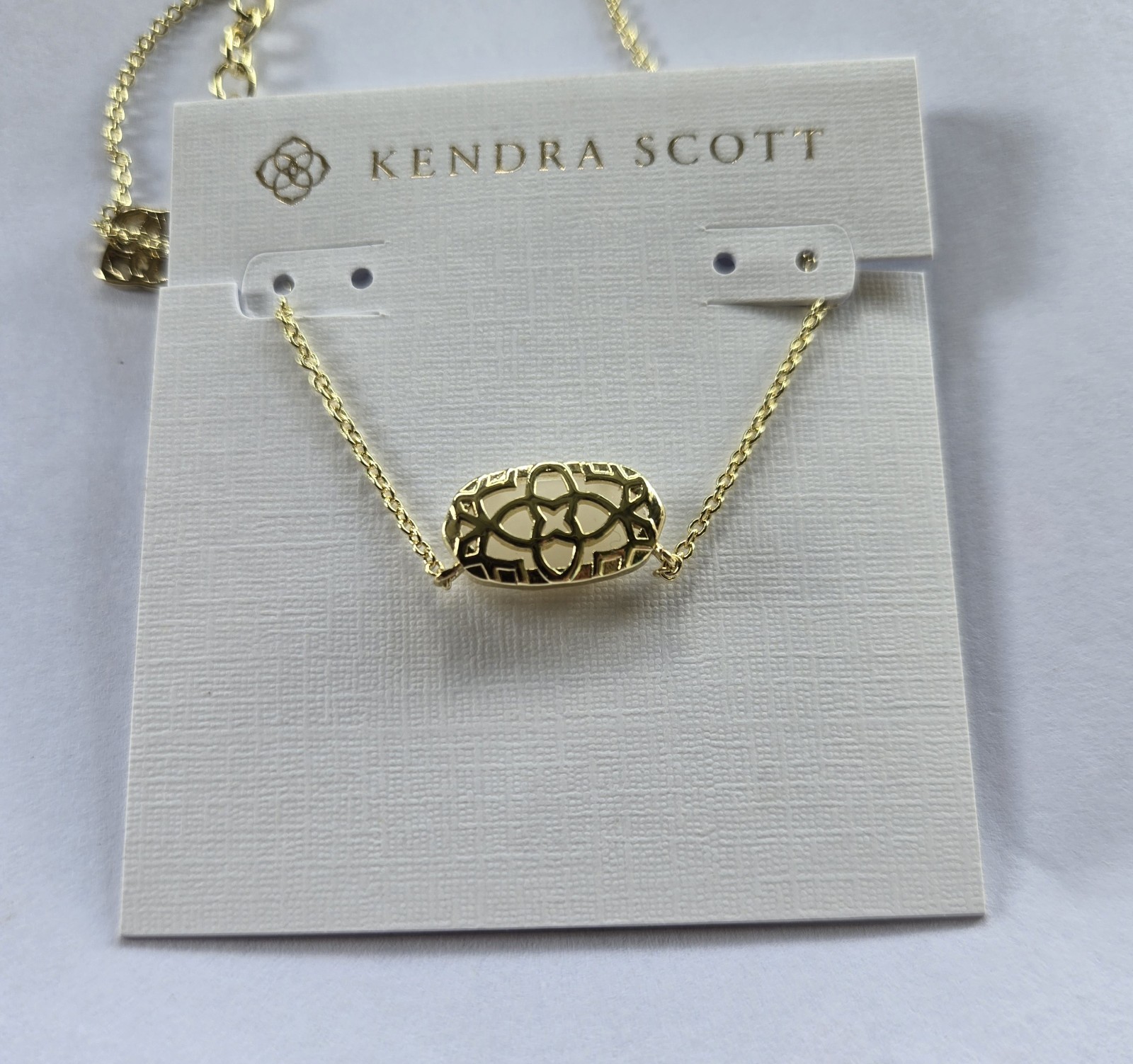 Kendra Scott Elisa Gold Pendant Necklace in White Opal