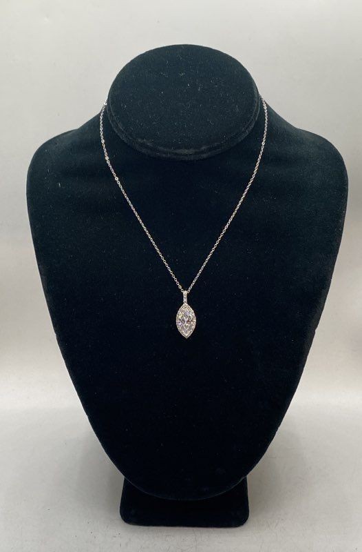Sterling Silver 925 Necklace Lot 4 Pieces Cross Marquise Pearl Bar 15-18″