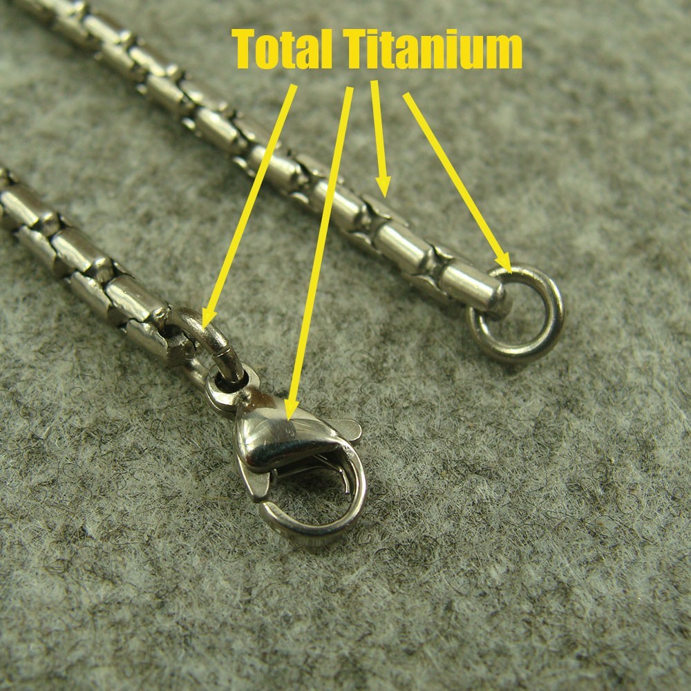 Pure Titanium Anti-allergy Necklace 3mm Ti Rolo Ball Bead Chain XH012