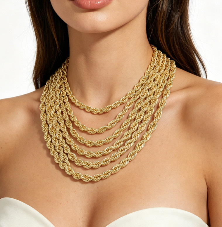 10K Yellow Gold 10mm Laser Diamond Cut Rope Chain Necklace Men Women 22″