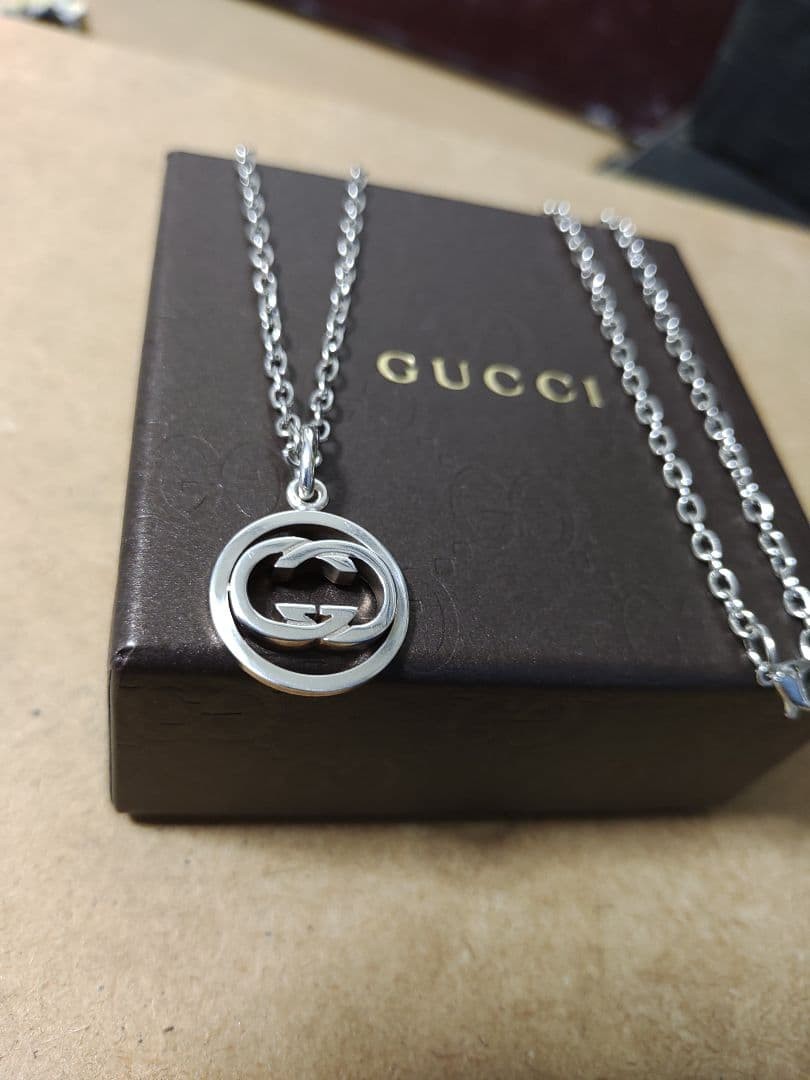 Excellent GUCCI Silver 925 Interlocking Necklace – Luxurious Feel