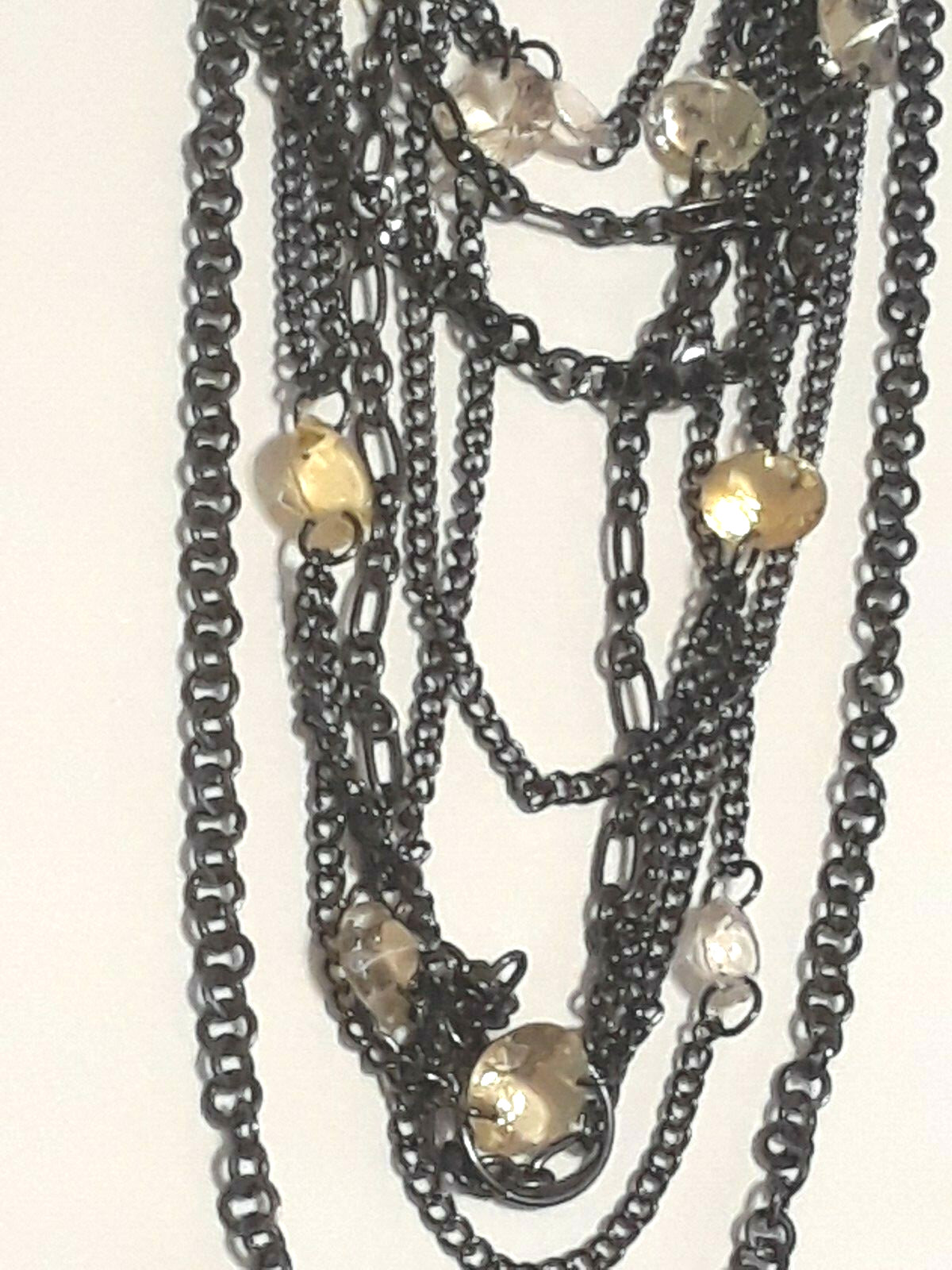 Multi strand cluster necklaces. blue cabochon, beads, 20″ – 32″ long. 2 lobster