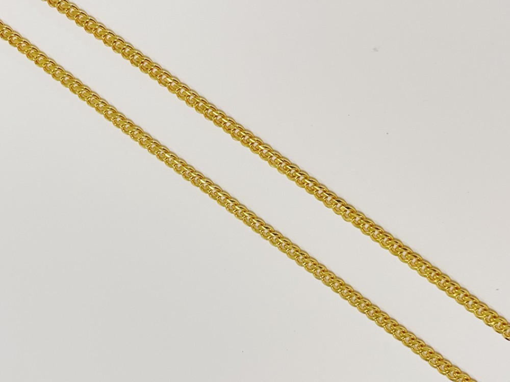 Solid 18K Yellow Gold 4mm Cuban Curb Chain Necklace 22″Italian Made Mens Jewelry