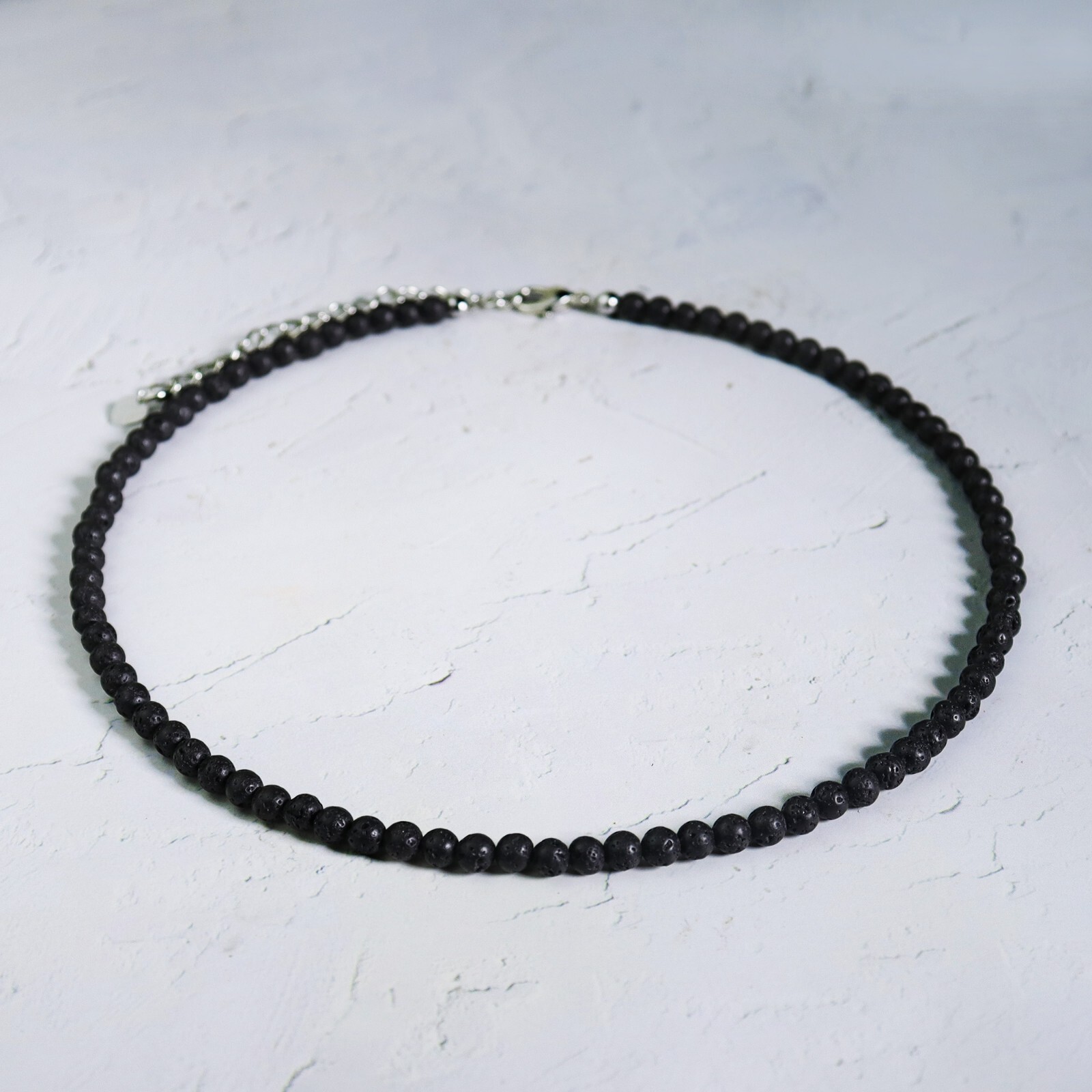 Lava Rock Choker Delicate Stone Beads Necklace Lava Crystal Dainty Choker