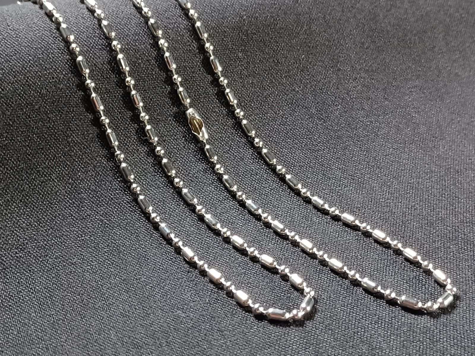Stainless Steel Bar & Ball Bead Military Type Dog Tag Chain, Necklace, Bracelet