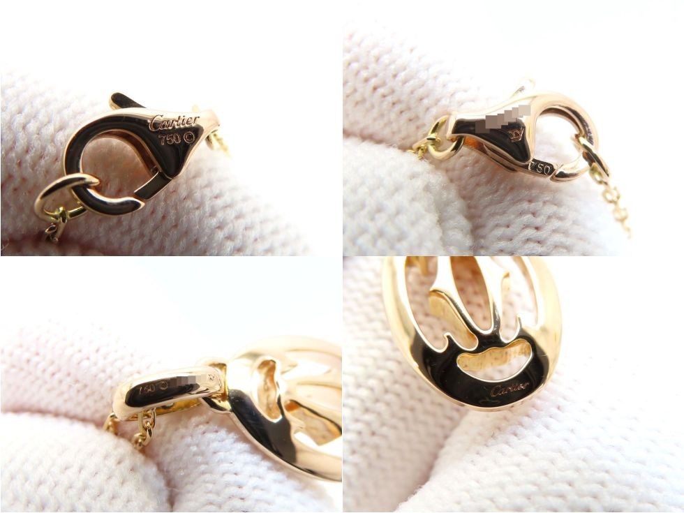 CARTIER B7219300 K18PG Diamond (no CT stamp) Logo Double C de CARTIER Necklace
