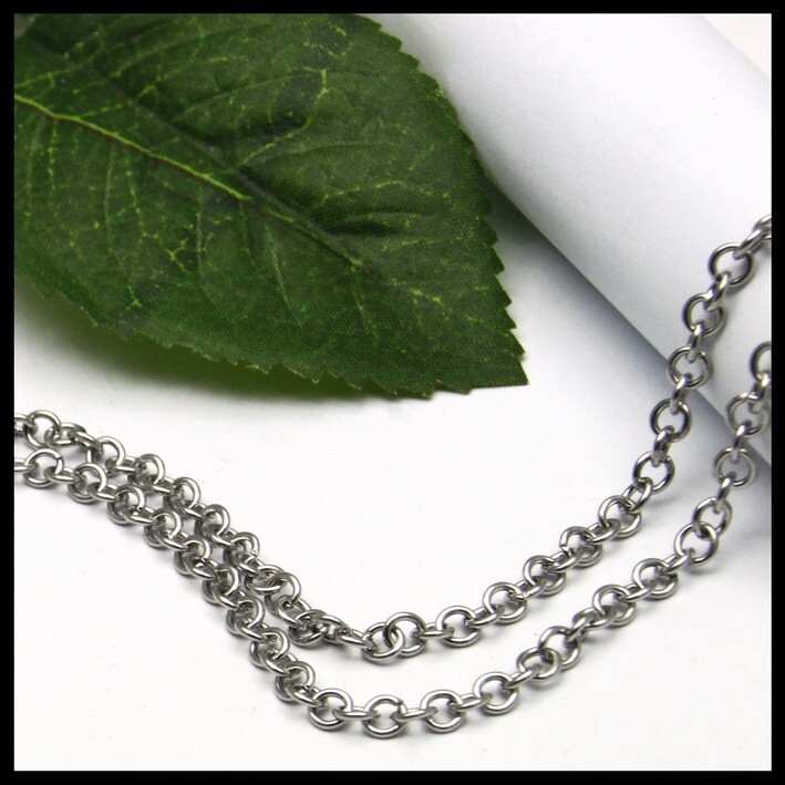 5pcs In Bulk Lot 4.5mm 20inch Stainless Steel Round Rolo Link Chain Necklace
