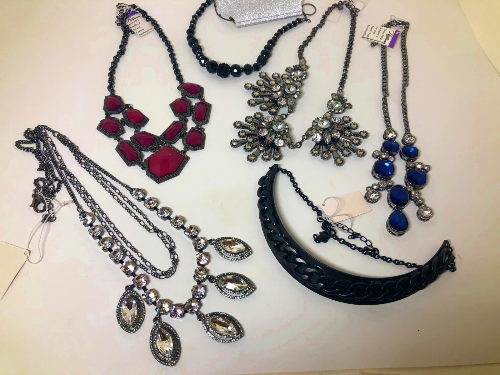 Women’s Mixed Necklace Lot of 6 Statement Multicolor Various Length w/Extensions