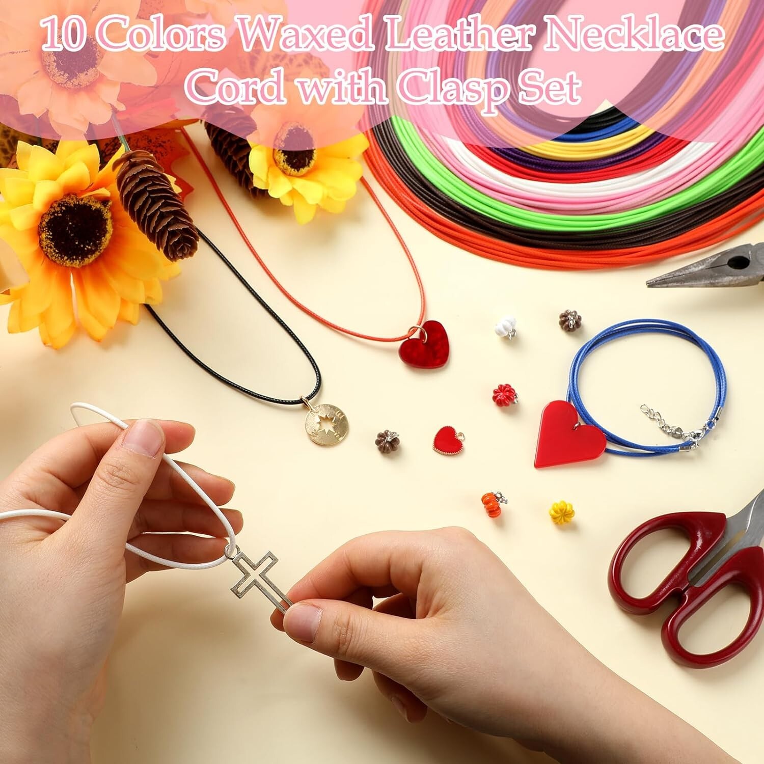 100x Leather Braided Waxed Cord Necklace Chain Rope Jewelry Bracelet Making 18″