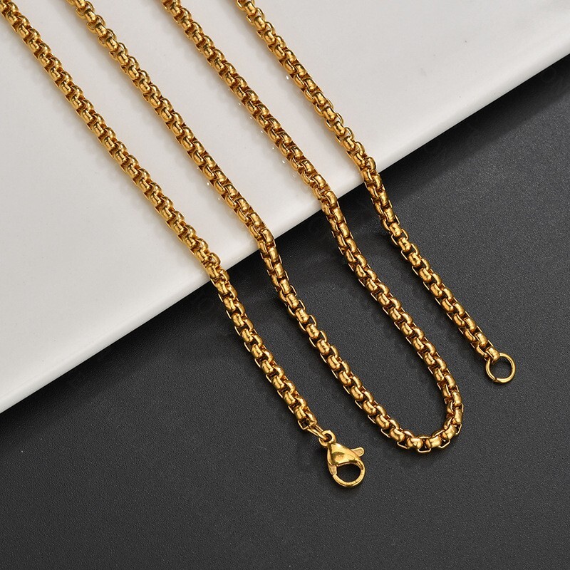 18K Gold Filled Tarnish-Resist Italian Box Chain Necklace 16″-32 inch *1.2mm/2mm