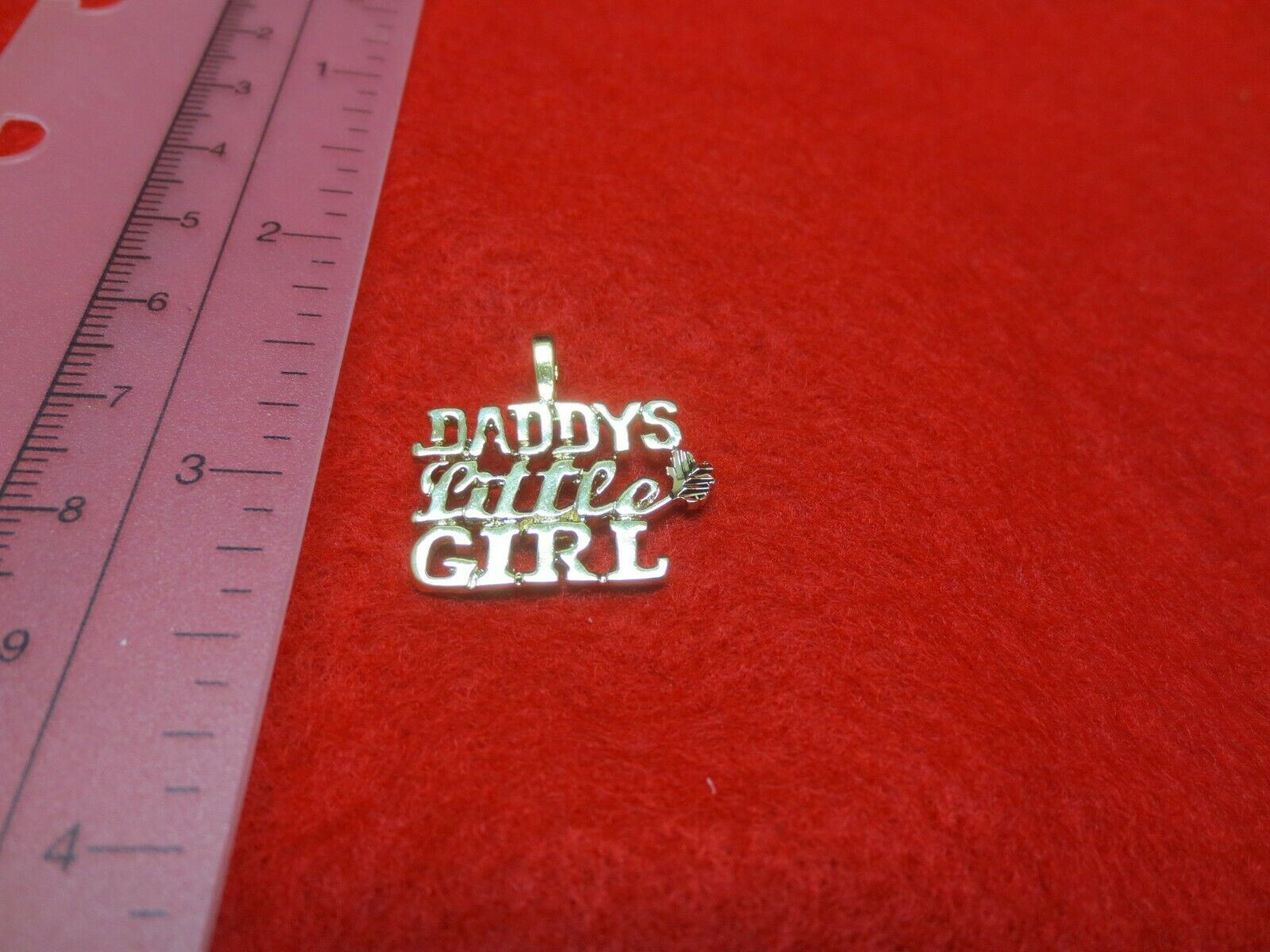 14KT GOLD EP DADDY’S LITTLE GIRL WORD PENDANT CHARM WITH 30″ ROPE CHAIN – 2391