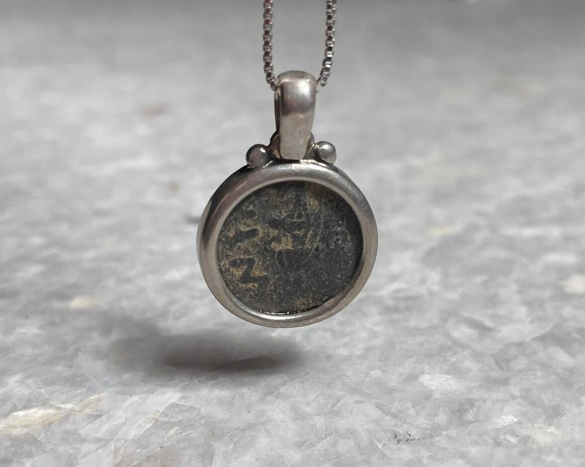 Authentic Masada Coin Necklace, 925 Silver, Coin Jewelry, Rare Coin