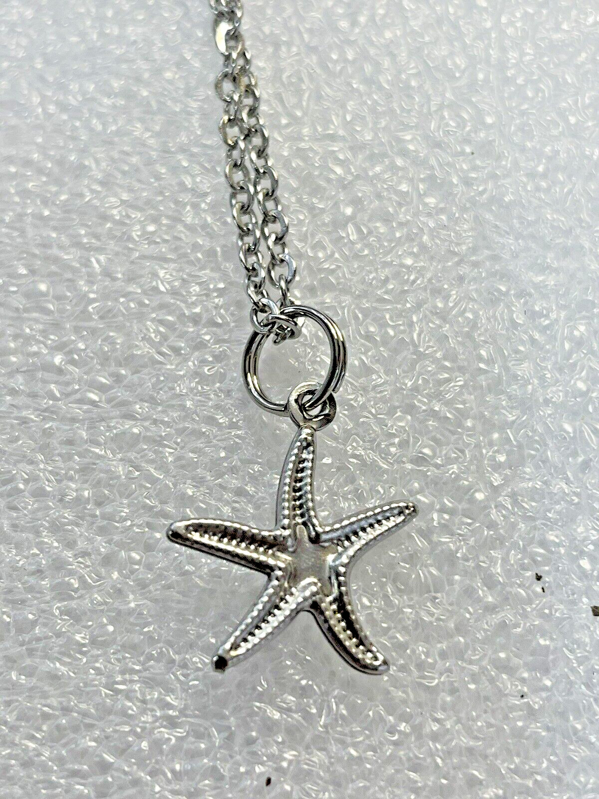 STARFISH Dainty Silver Necklace 20” Stainless Coastal Fashion Jewelry Sea NEW