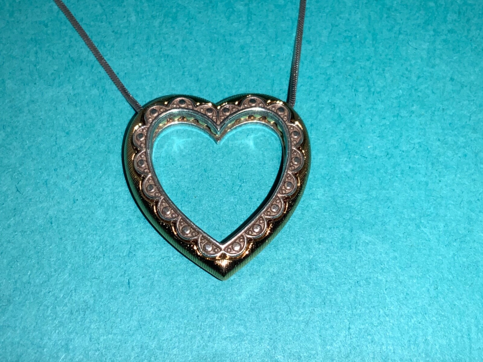 🌸 BRIGHTON 2 Tone Crystal Primevera Reversible Heart Necklace (N21) NWT🌸