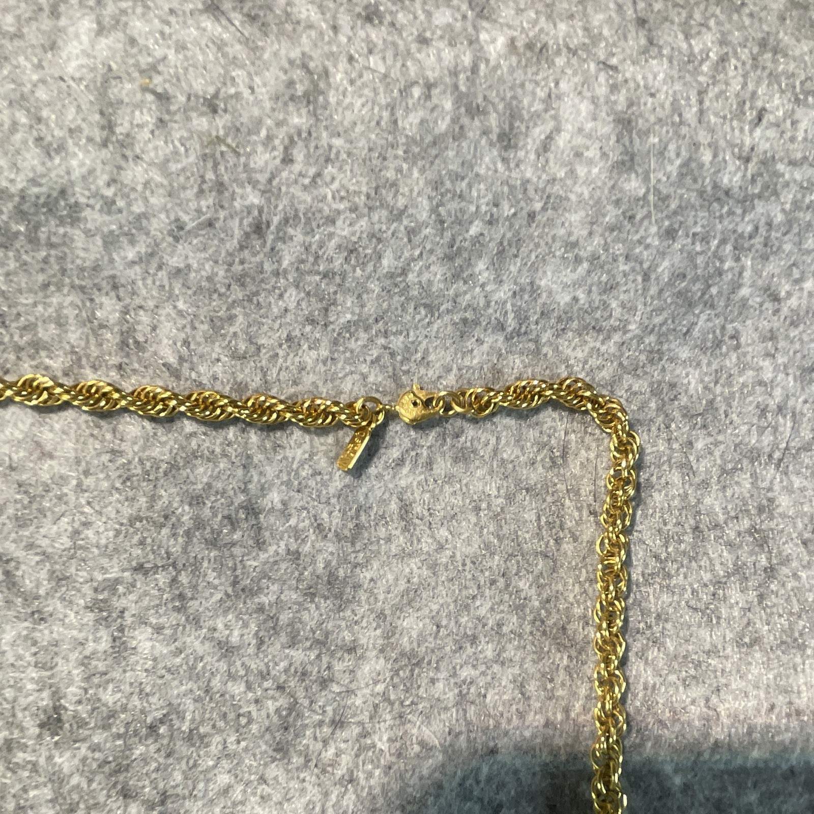 Monet Signed Gold Tone Rope Chain Necklace – Lobster Clasp, Metal