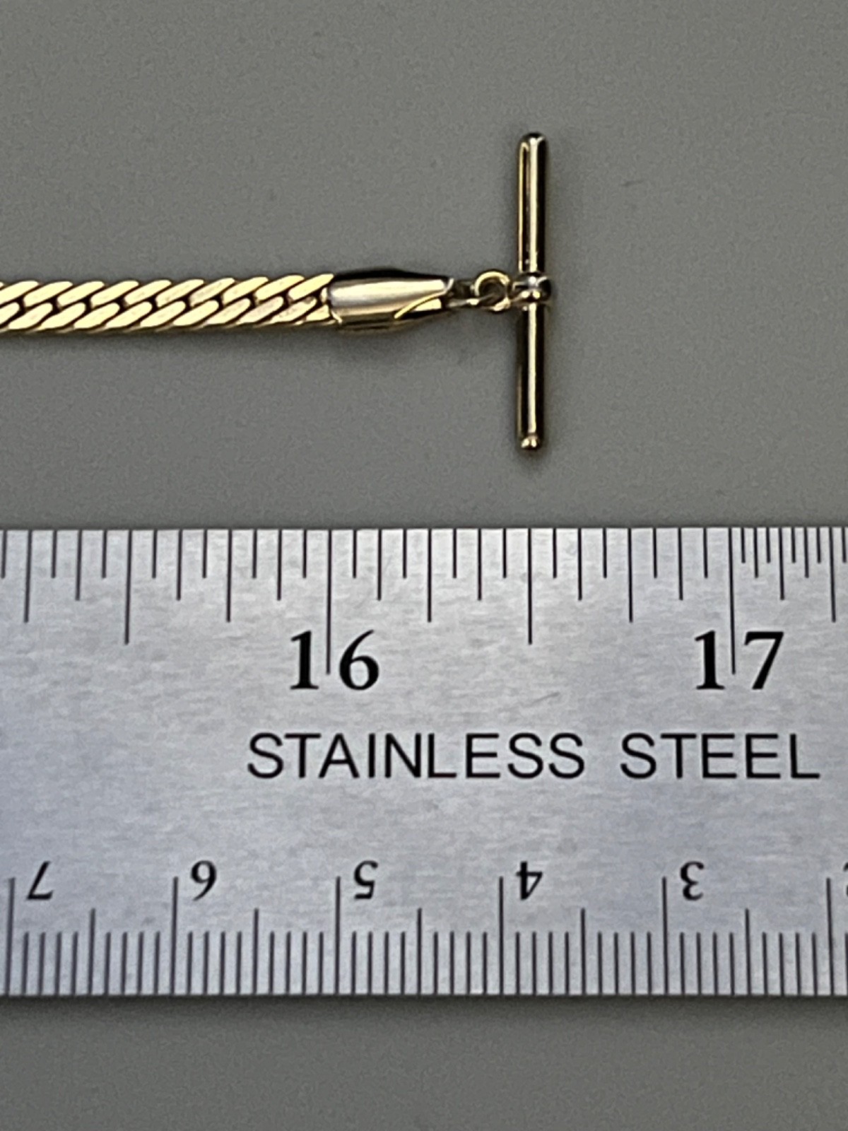 Gold-plated Herringbone/Flat Chain Necklace w/ Toggle Closure