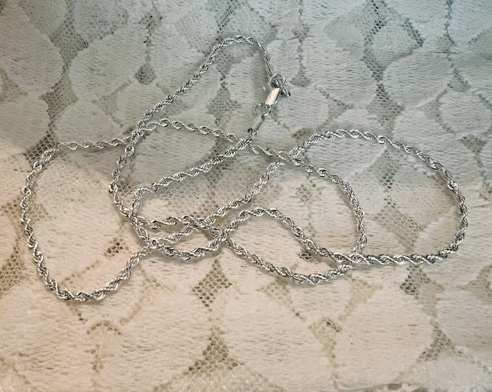 NEW 24 INCH STERLING SILVER PLATED 2 MM ROPE CHAIN NECKLACE NEW