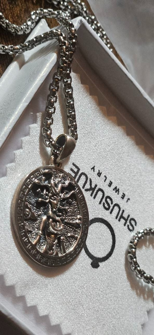 Mystical Beauty Cursed Medusa Necklace 3D Solid Sterling Silver Pendant 925