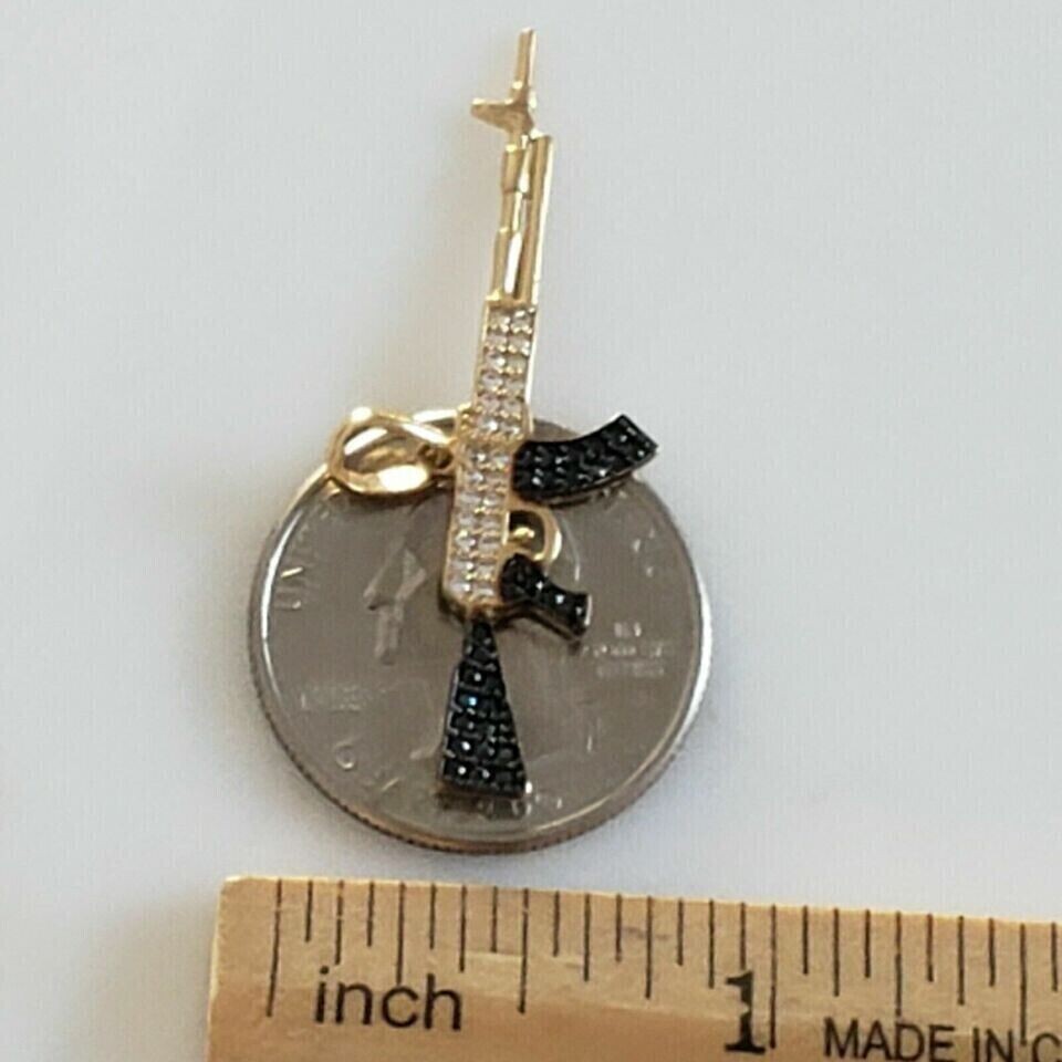 1.80Ct Round Cut Simulated Diamond Ankh Cross Pendant In 14k Yellow Gold Plated