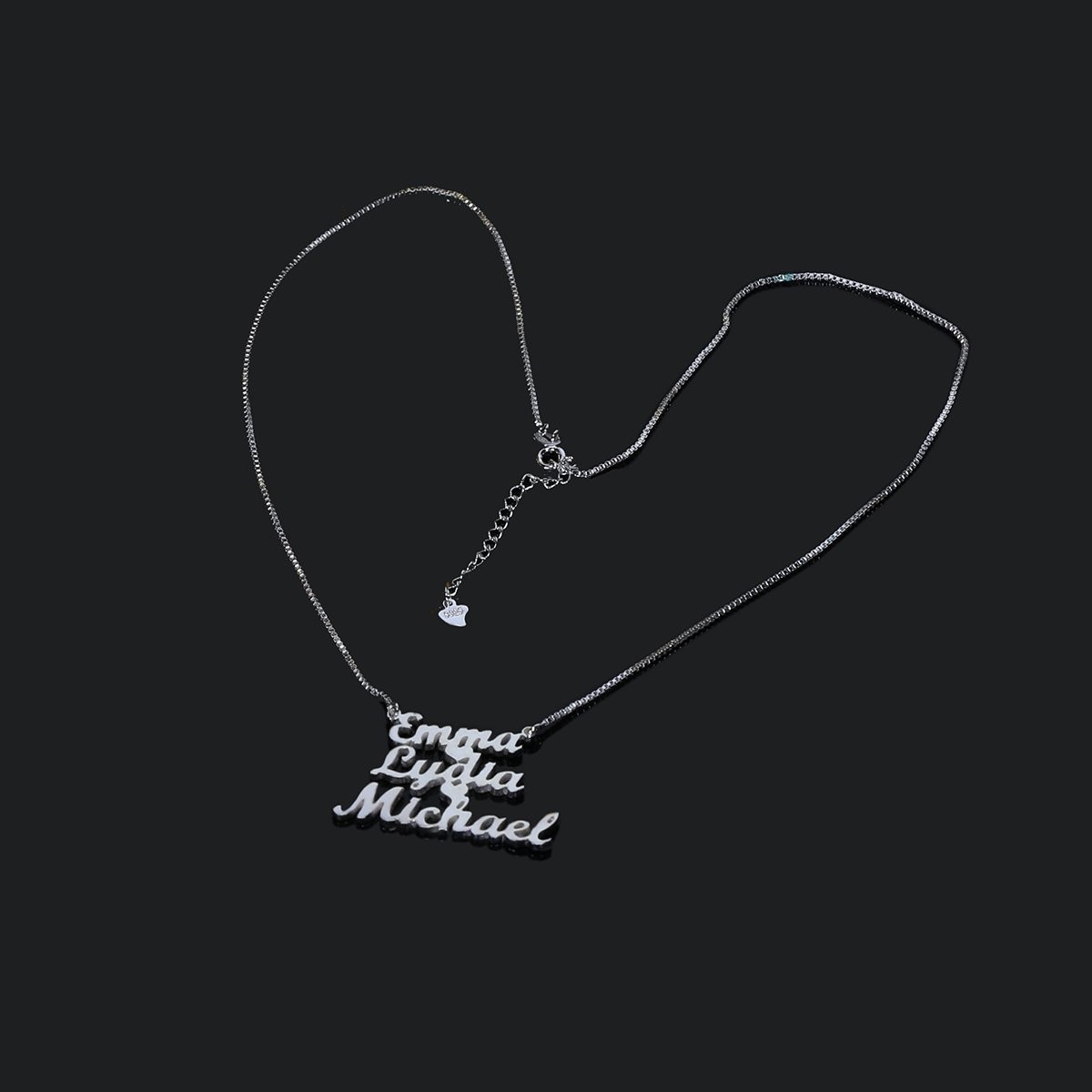Personalized Stackable Names Necklace with Heart Custom Jewelry for Mom,Women
