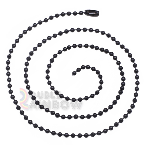 C21 20-30″Stainless Steel Black MILITARY Dog tag Ball bead chain Necklace link