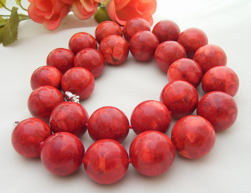 20″ 20MM Red Coral Necklace