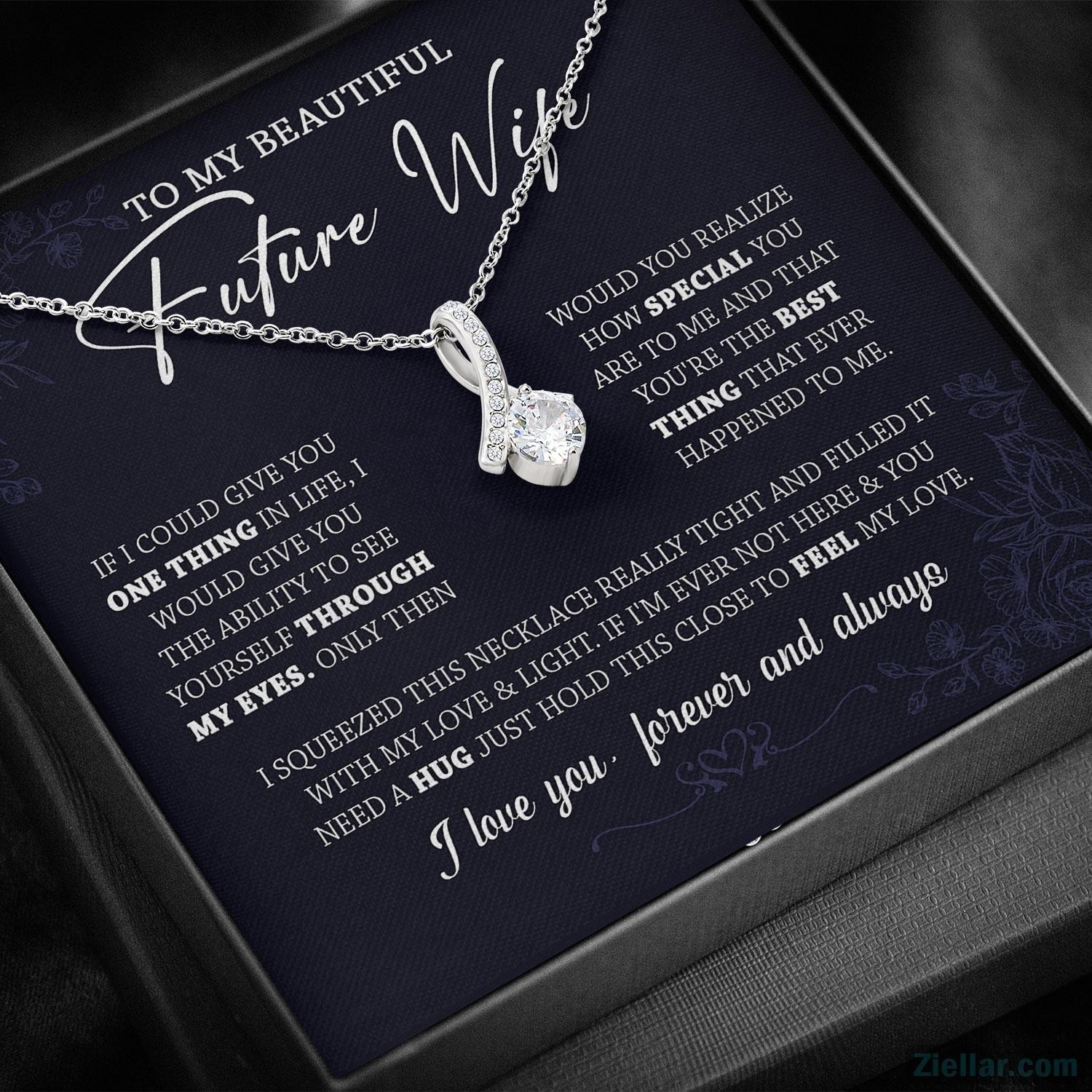 To My Future Wife Necklace, Birthday Valentine Jewelry Gift for Girlfriend