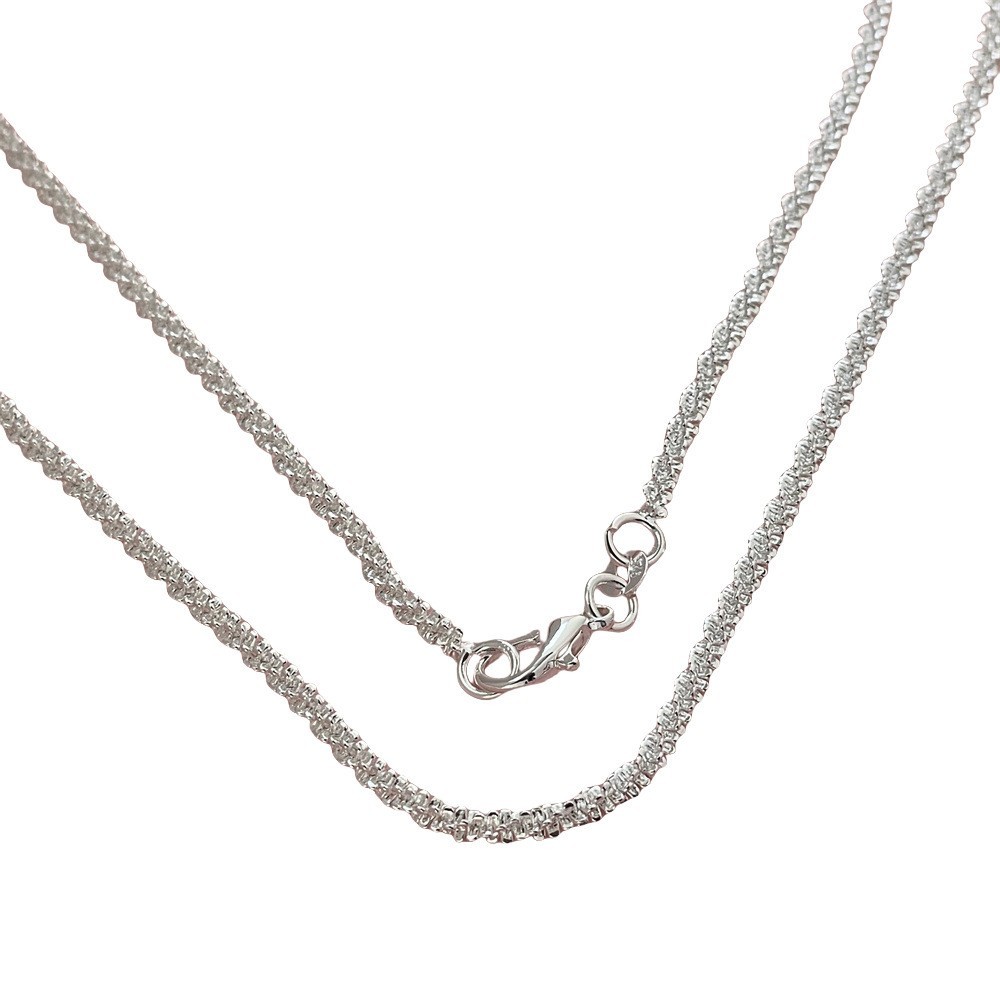 16″-24″ Unisex 925 Sterling Silver Diamond Cut 2mm Link Chain Necklace #N279