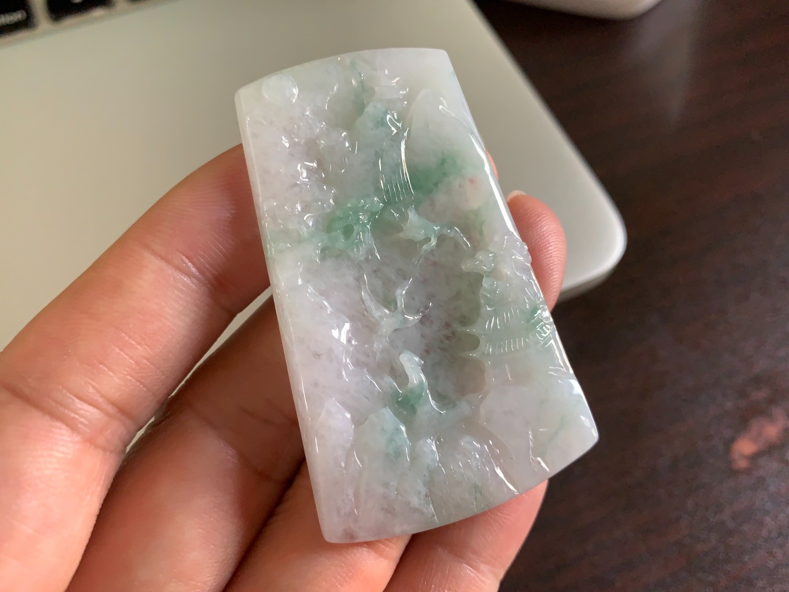 Certified Burmese Natural Green Jade Jadeite Scenery Fengshui Pendant Necklace