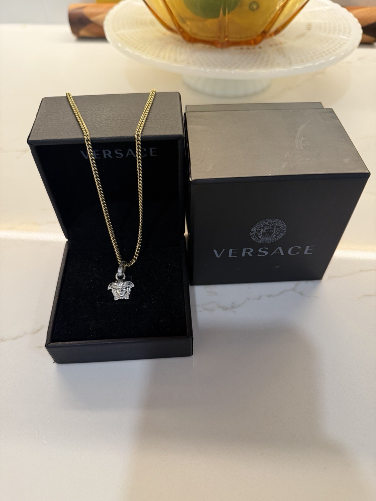 Versace Medusa Pendant Necklace – Silver And Gold