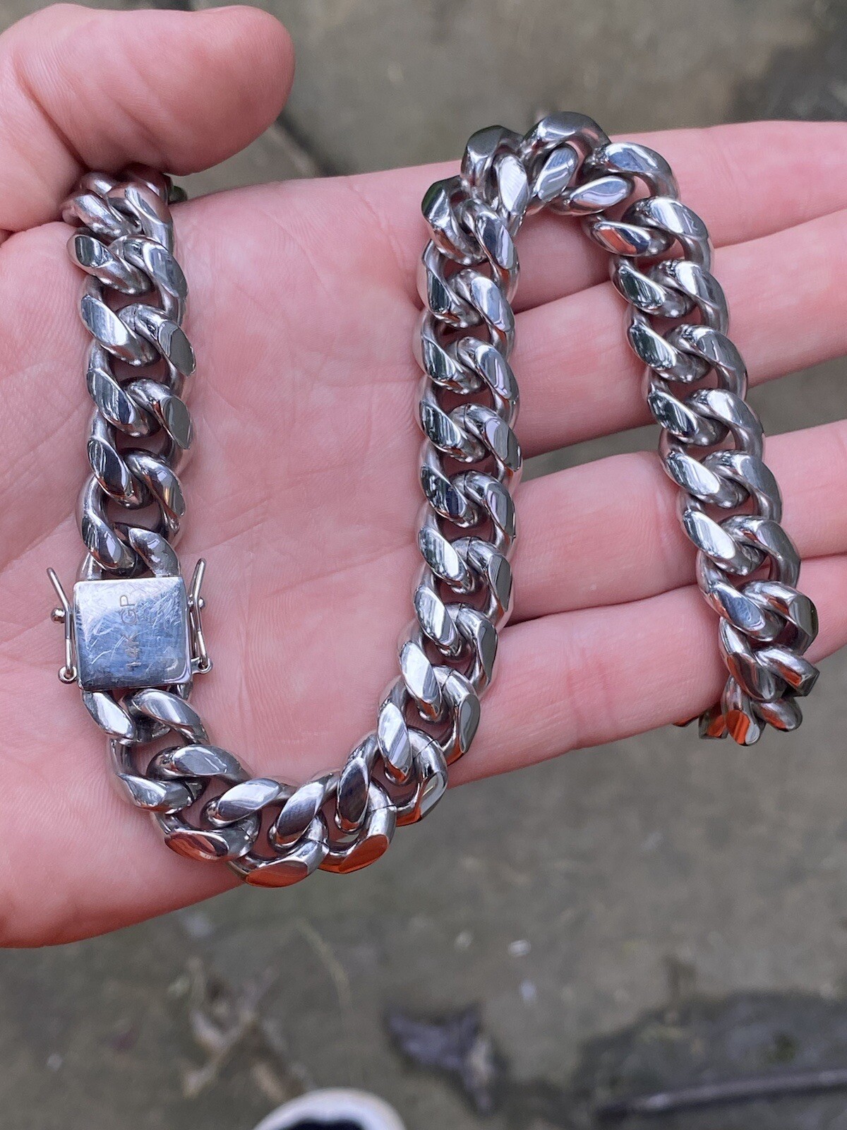 14mm Mens Real Miami Cuban Link Choker White Gold Plated SS Real HipHop Necklace