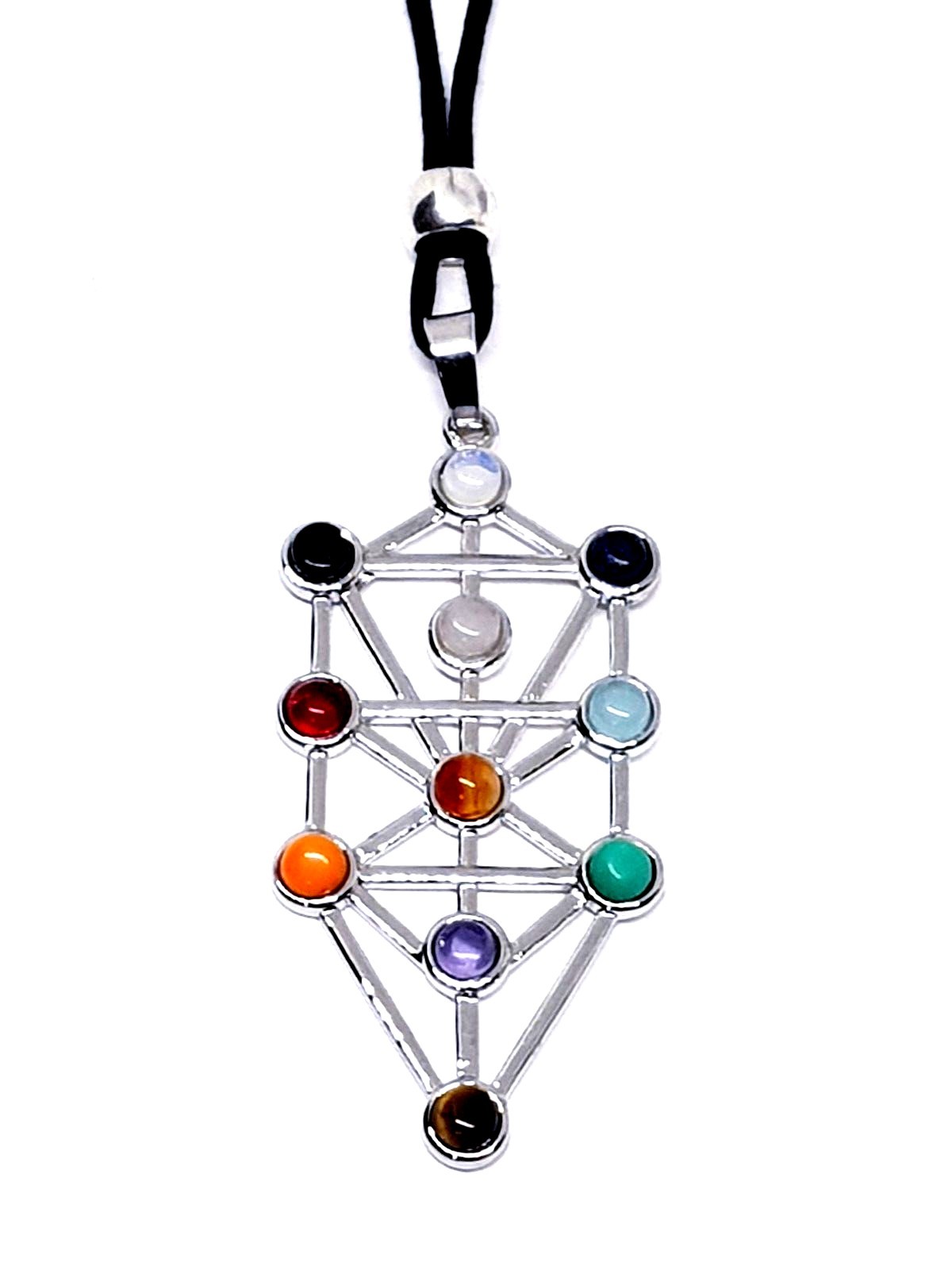 Tree of Life Sefirot Necklace Chakra Pendant Gemstone Kabbalah Bead Jewellery