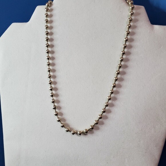 SILPADA Sterling Silver 5mm bead ball 16 inch Dog Tag Chain necklace N0048