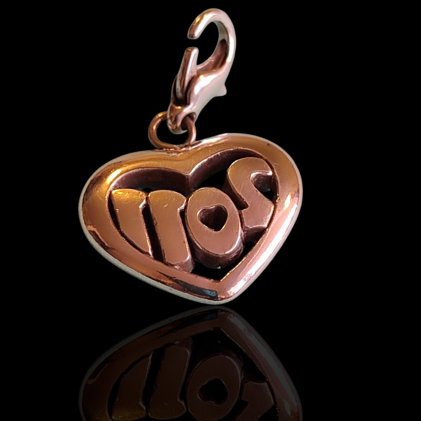 Silver Plate Bubble Number 2011 Heart Pendant Charm