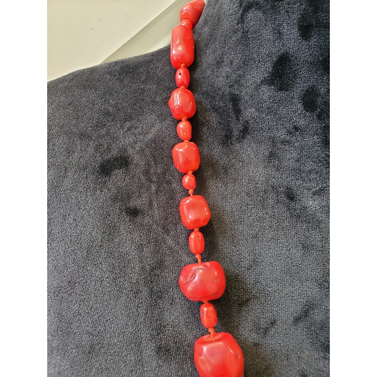 Chunky Red Coral Beaded Necklace With Toggle Closure
