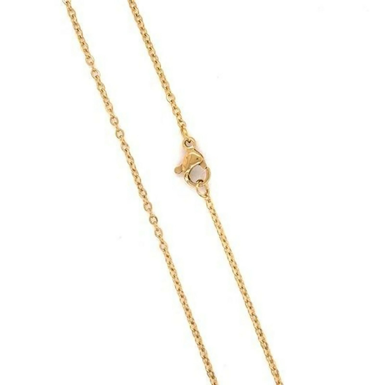 Rose Gold Cable Chain Womens Stainless Steel Necklace 1.6mm 15-24-inch