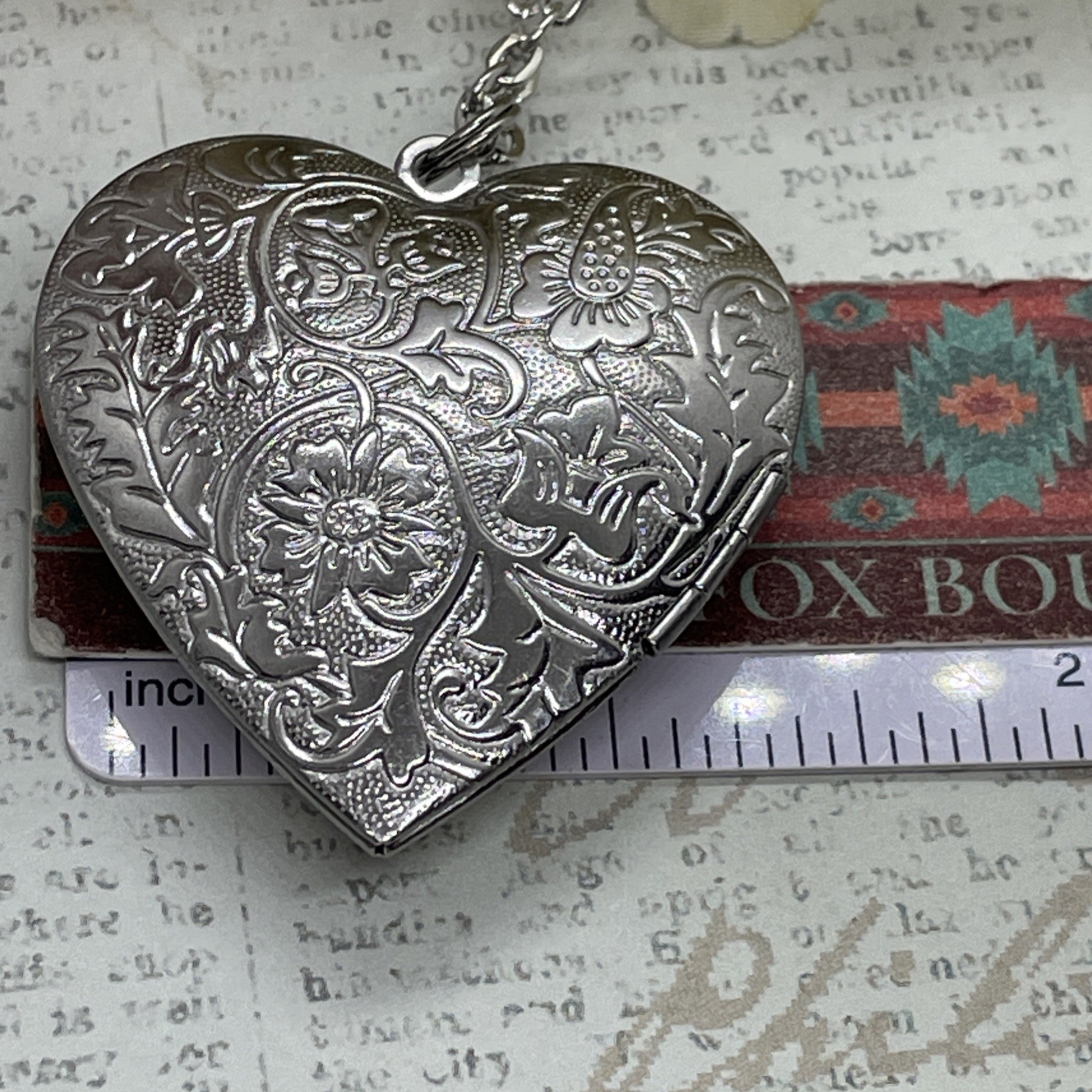 Heart Silver Black Red Locket Rose Gothic Necklace Photo Bride bridal wedding